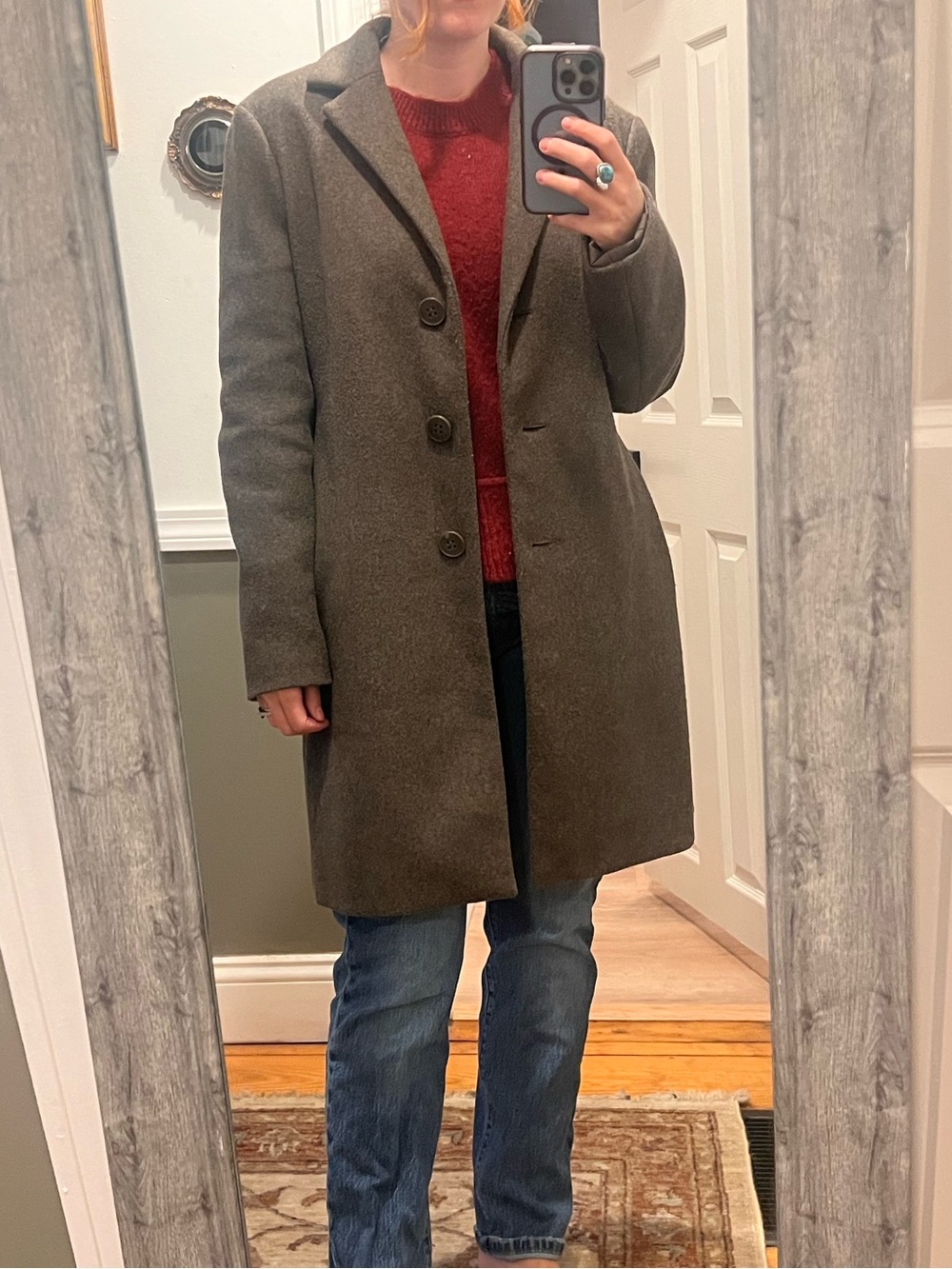 Calvin Klein wool-blend lined winter coat